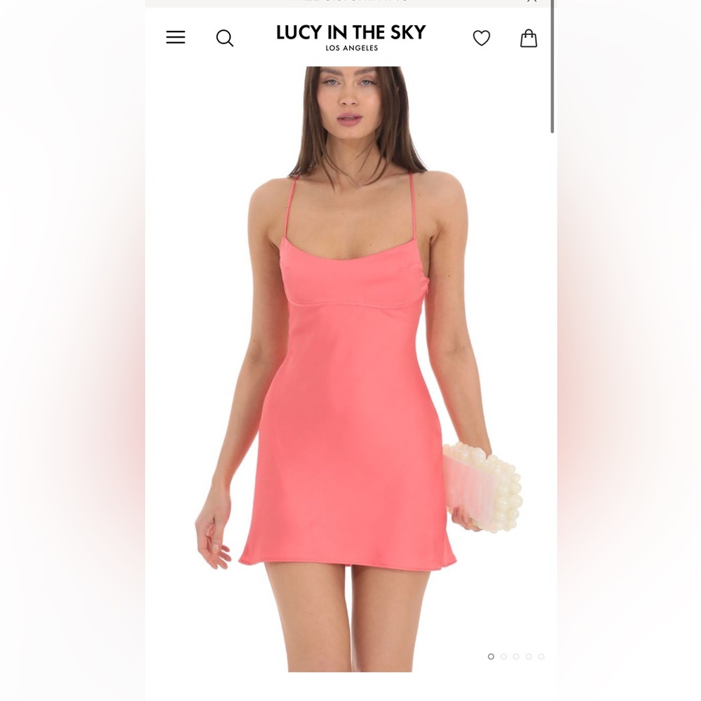 Lucy in the Sky coral dress.